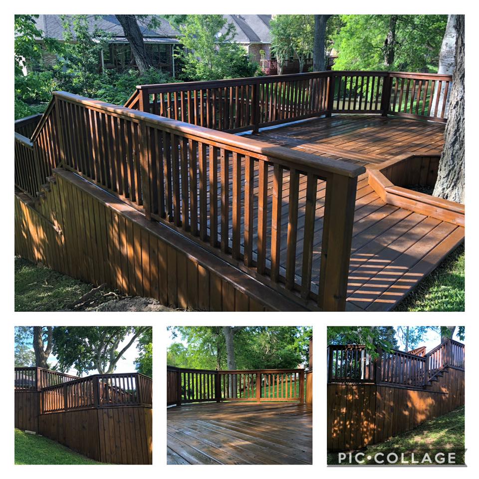 Deck After Power Washing and Staining